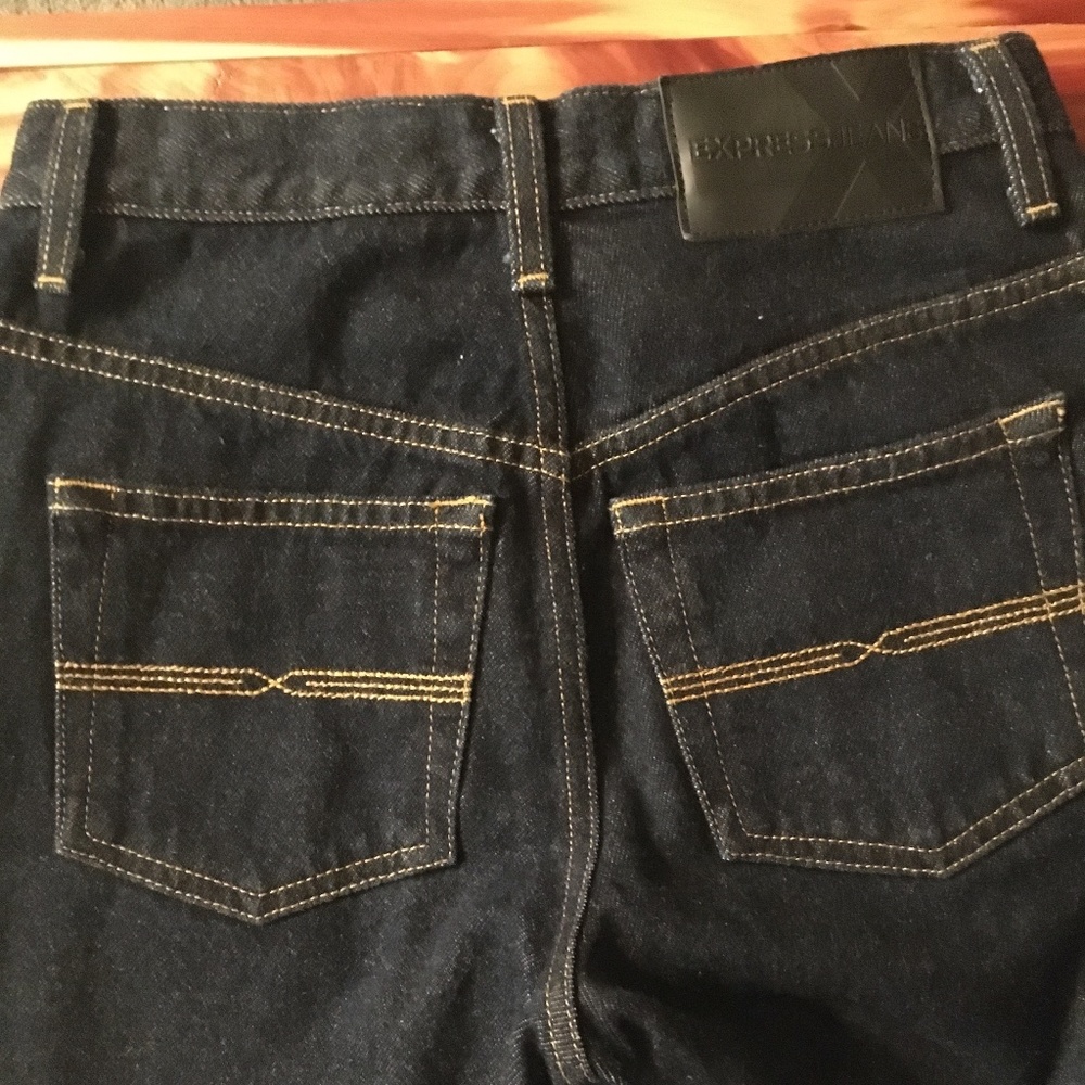 Vintage '90s Express Sparkle Embellished Holiday Bootcut Jeans, Size 1/2 - Picture 5 of 11